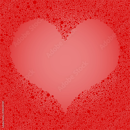 Red Bubbles Circle Heart Frame Love