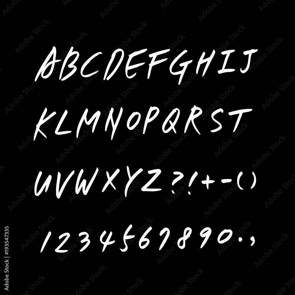 Obraz premium 벡터 문자 / 손으로 쓴 글씨체