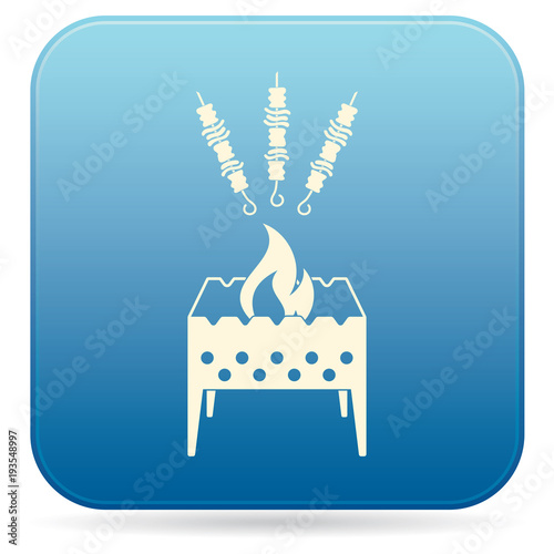 Brazier grill with kebab icon