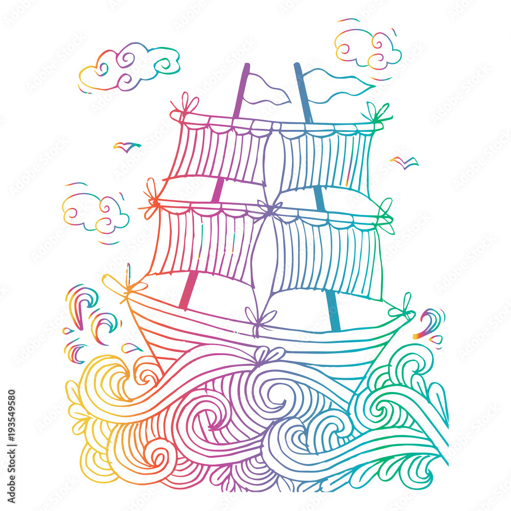 Sketch of a sailboat
