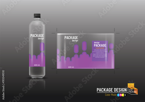 Package design, Label & Plastic bottles, mock up-Vector illustration