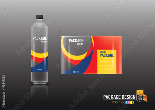 Package design, label Template & bottles for drinks, mock up-Vector illustration