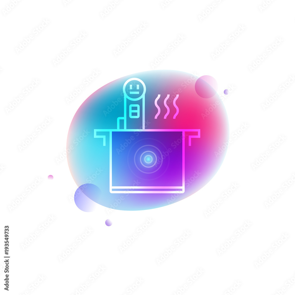 Smart sous vide neon icon Smart sous vide neon icon