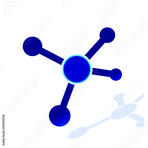 The blue symbol of connection on the white background