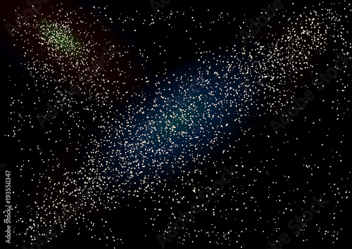 The night sky with shape of galaxy, illustration vector