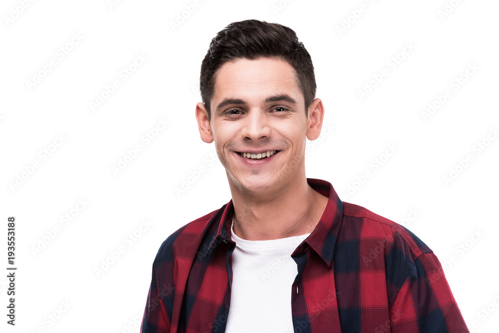 smiling man looking at camera isolated on white smiling man looking at camera isolated on white
