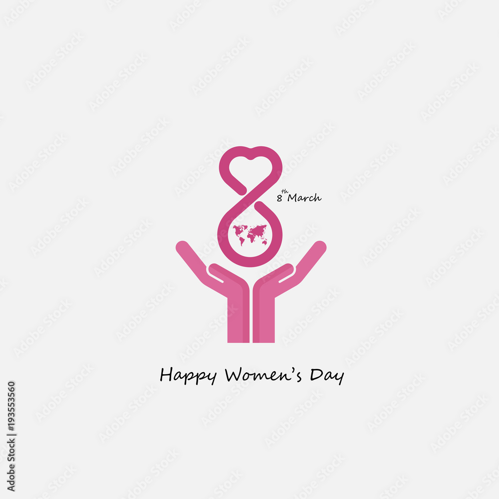 Creative 8 March logo vector design with international women's day icon.Women's day symbol. Minimalistic design for international women's day concept.Vector illustration Creative 8 March logo vector design with international women's day icon.Women's day symbol. Minimalistic design for international women's day concept.Vector illustration