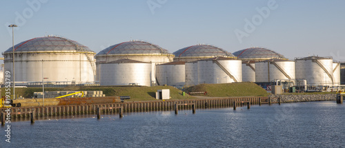 Oil silos in harbour of Amsterdam photo