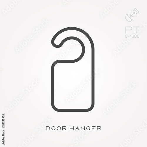 Line icon door hanger