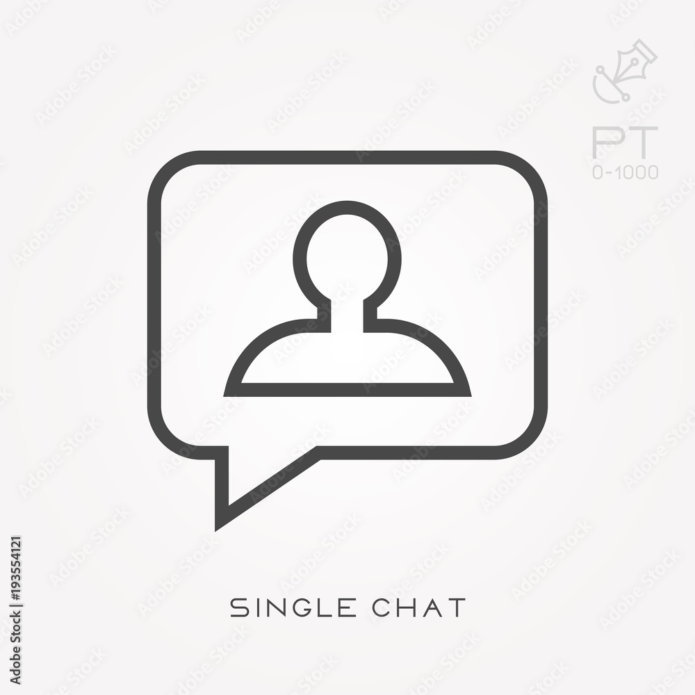 Line icon single chat