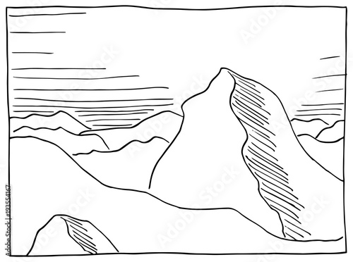 handgezeichnete Felslandschaft 