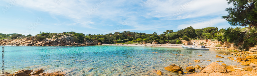 Panoramic view of a small cove in Sardinia