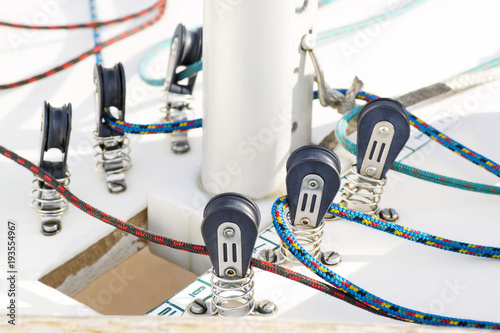 sailboat elements and accessories detail , selective focus