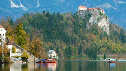 A pletna, traditional Slovenia boat