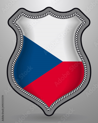 Flag of Czech Republic. Vector Badge and Icon