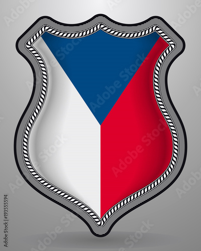 Flag of Czech Republic. Vector Badge and Icon photo