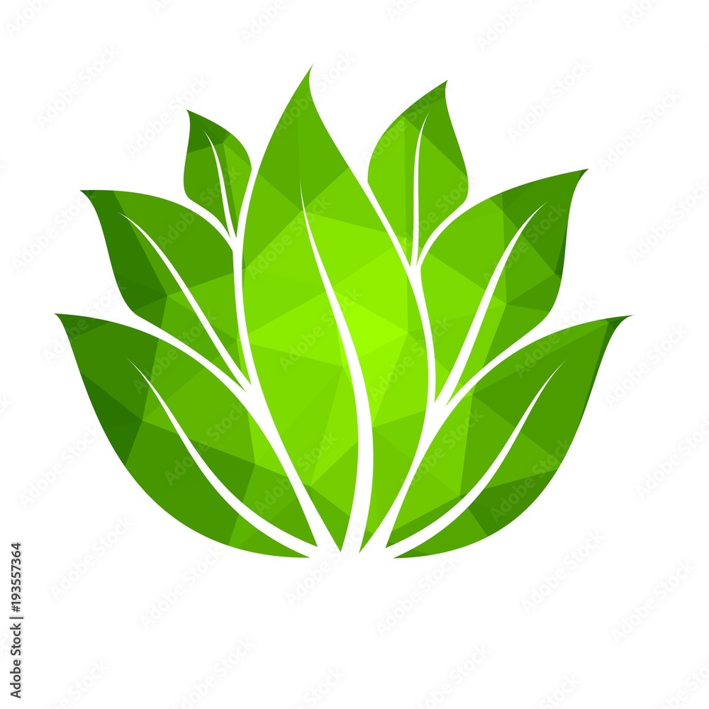 Naklejka premium Green leaves logo, vector
