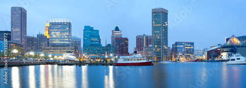 Downtown city skyline and Inner Harbor, Baltimore, Maryland, USA © Jose Luis Stephens