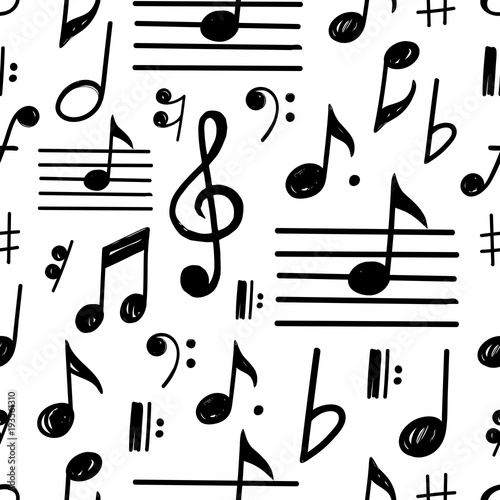 Music Notes Vector Seamless Pattern