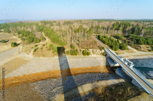 A bird s eye view of Sornoer Canal. The surroundings of Senftenberg. Germany. Federal state of Brandenburg.