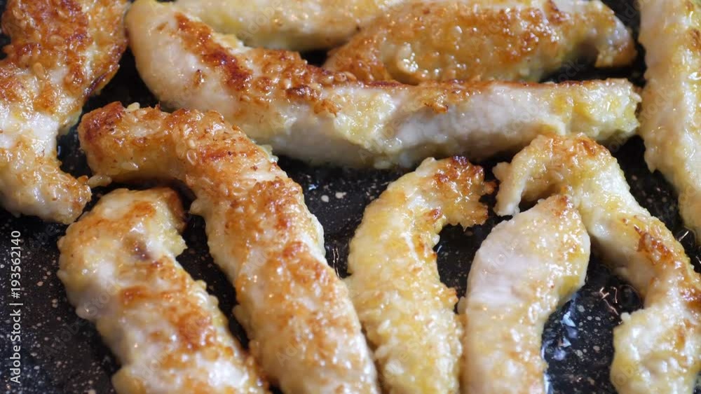 Frying Schnitzel Breaded Chicken Breast Frying Schnitzel Breaded Chicken Breast