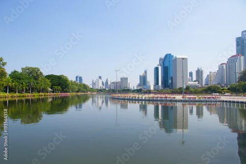 City and river in Bangkok Thailand 