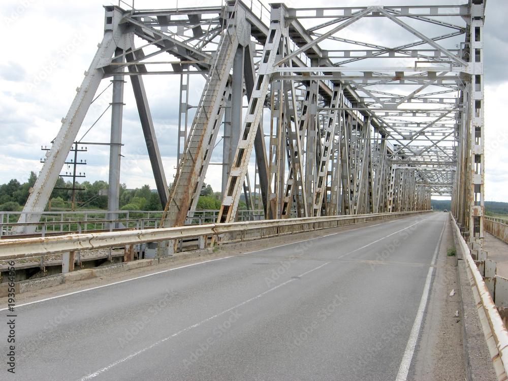 Metal riveted bridge. Metal riveted bridge.