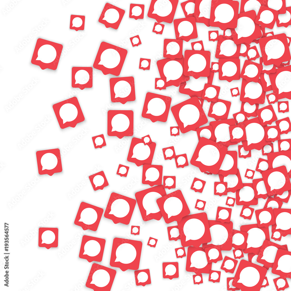 Social media background with chat notification bubbles in icons. Social media background with chat notification bubbles in icons.