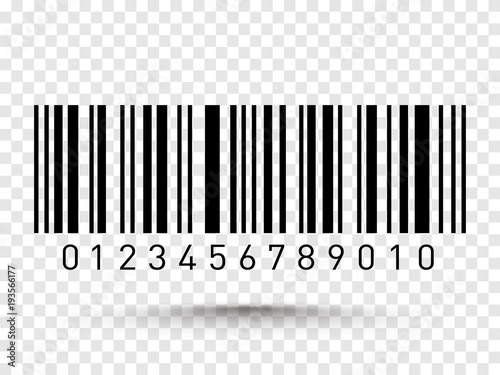 Barcode isolated on transparent background. Vector icon photo