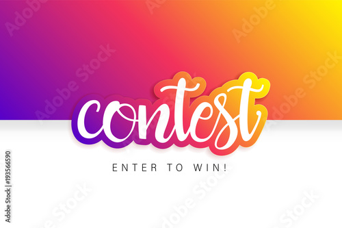 Contest banner. Tournament banner. Giveaway banner. Colorful design.