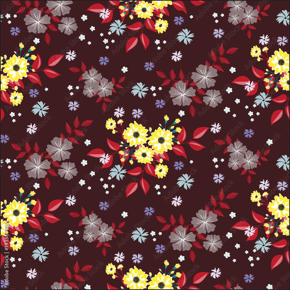 Fashionable pattern in small flowers. Floral seamless background for textiles, fabrics, covers, wallpapers, print, gift wrapping and scrapbooking. Raster copy. Fashionable pattern in small flowers. Floral seamless background for textiles, fabrics, covers, wallpapers, print, gift wrapping and scrapbooking. Raster copy.