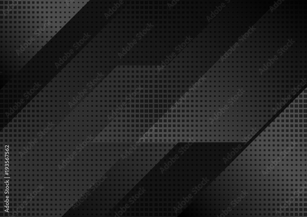 Black abstract tech geometric modern background
