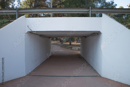 Tunnel  under  white bridge