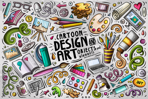 Vector set of design theme items