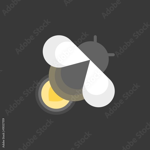 cute firefly in night, flat icon