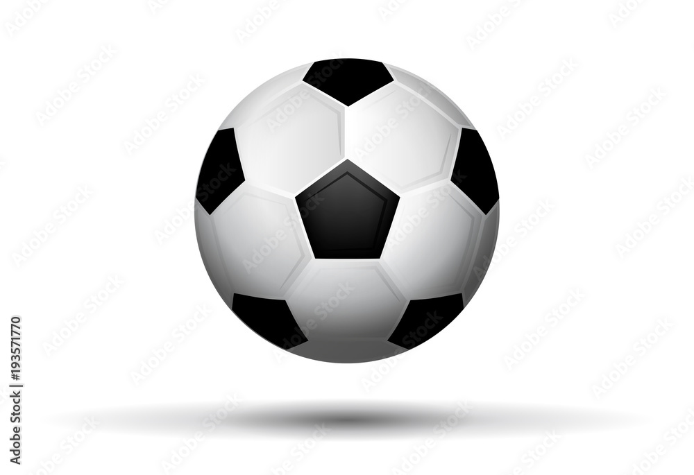 Soccer ball on white background