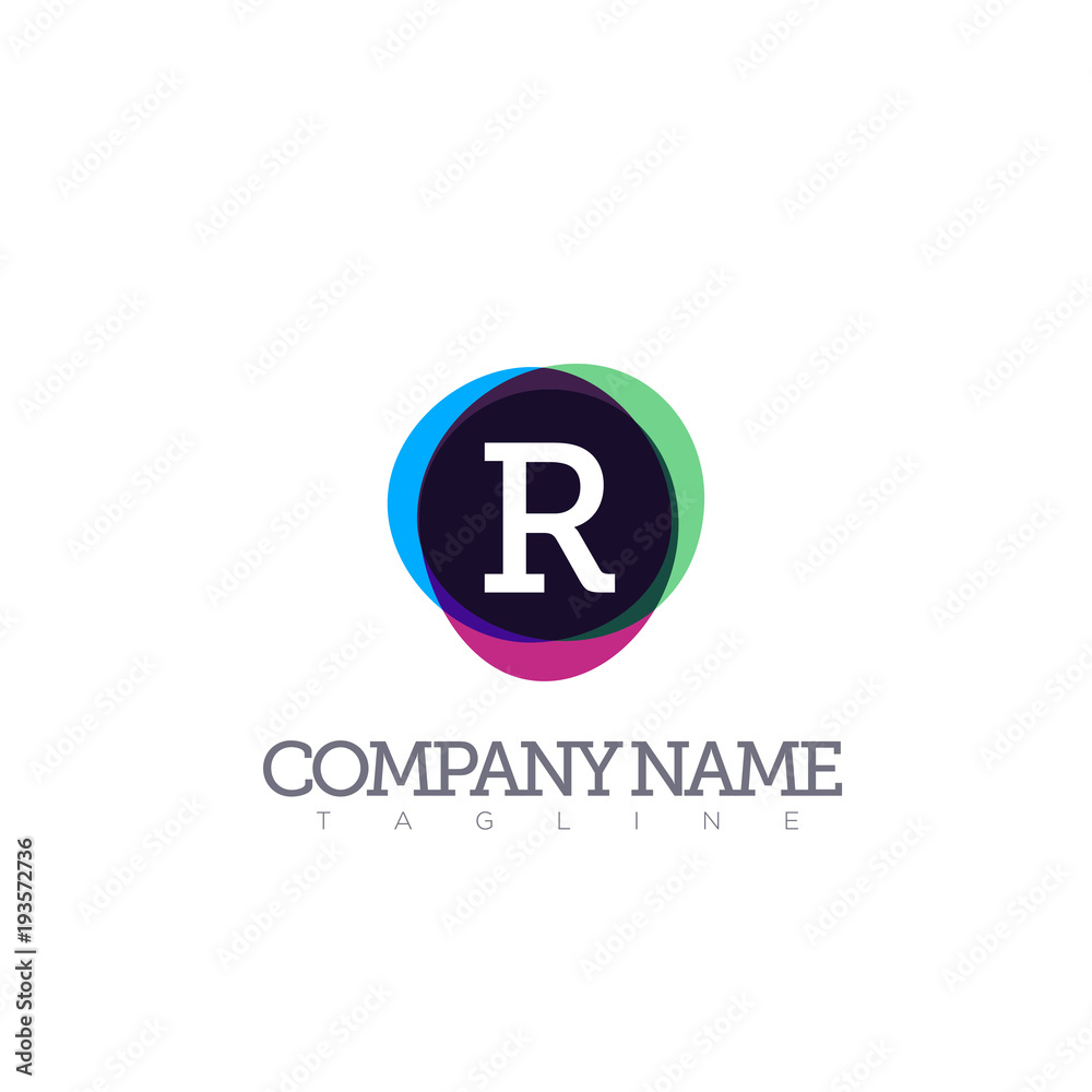 r modern letter logo template