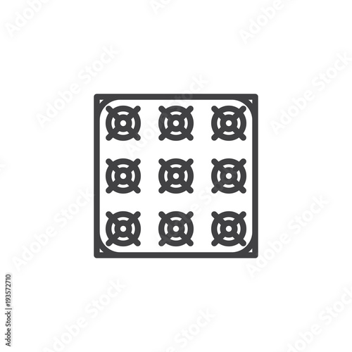 Mining asic farm outline icon. linear style sign for mobile concept and web design. Cryptocurrency miner simple line vector icon. Symbol, logo illustration. Pixel perfect vector graphics