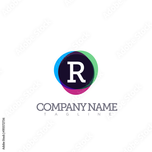 r modern letter logo template