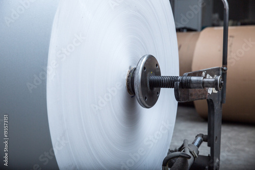 Big rolls with white paper ready to print.