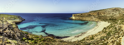 Fototapeta Naklejka Na Ścianę i Meble -  Panoramic view of the Rabbit beach, Lampedusa
