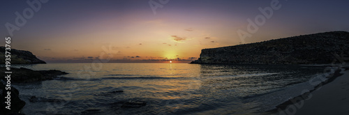 Sunset over the Rabbit beach  Lampedusa