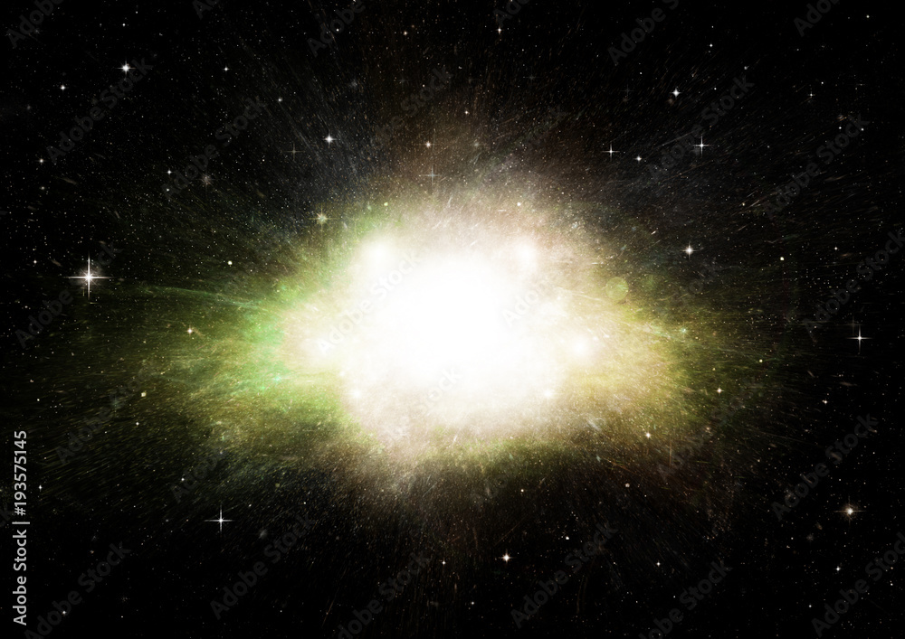 Fototapeta premium Stars, dust and gas nebula in a far galaxy