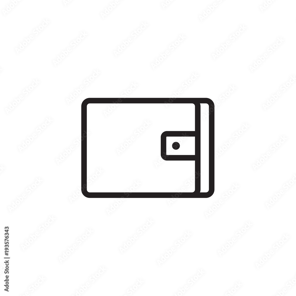 Wallet icon line outline style isolated on white background for your web and mobile app design, vector illustration Wallet icon line outline style isolated on white background for your web and mobile app design, vector illustration