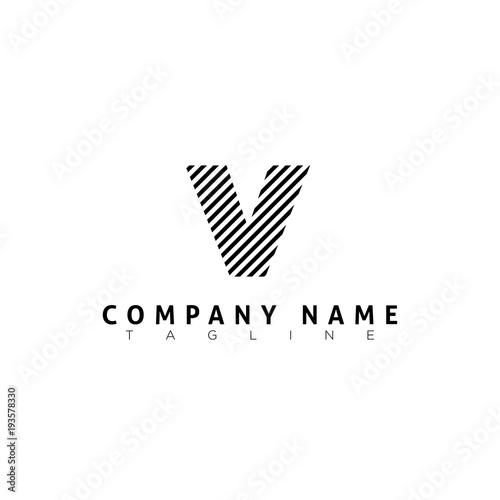 v modern letter logo template