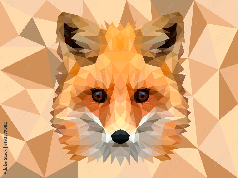 Εκτύπωση καμβά POLYGONAL ANIMAL FOX HEAD POLYGON LOGO ICON
