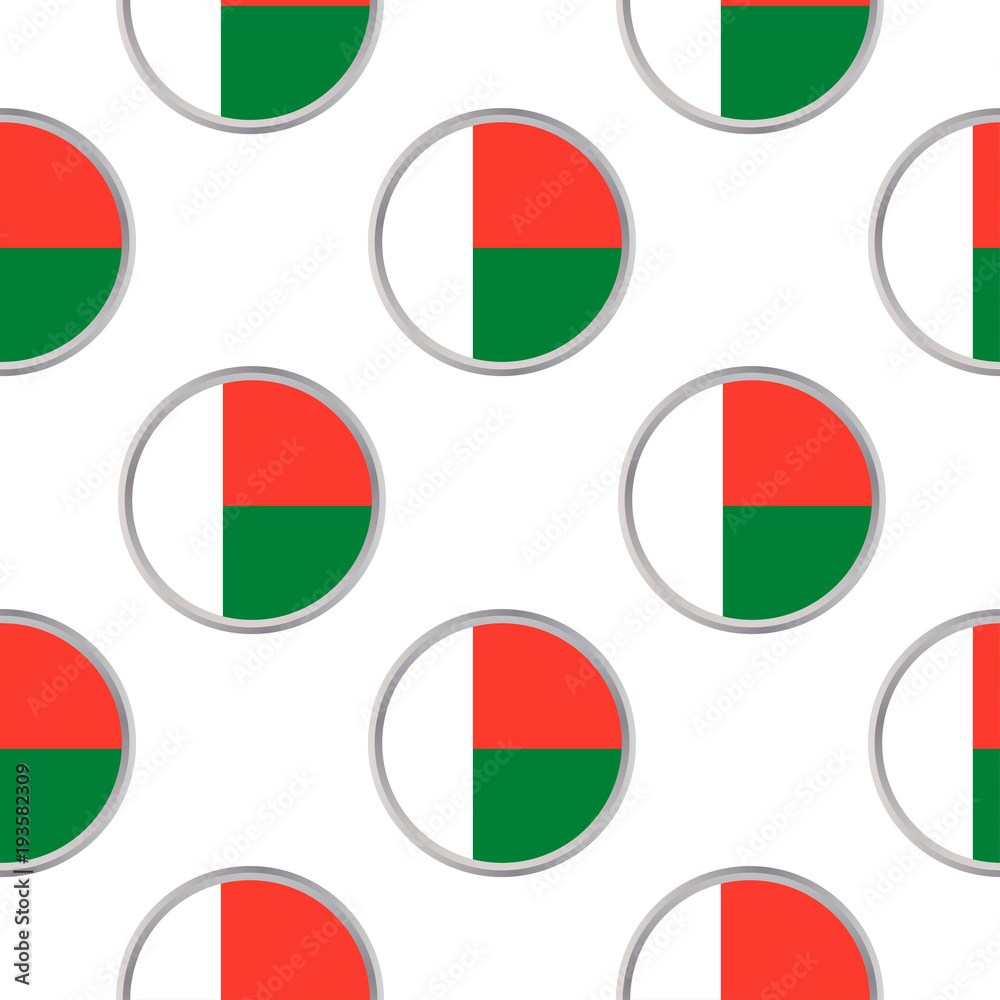 Seamless pattern from the circles with flag of Madagascar. Seamless pattern from the circles with flag of Madagascar.
