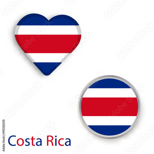 Heart and circle symbols with flag of Costa Rica. Free Download Heart and circle symbols with flag of Costa Rica. - GFXLoad