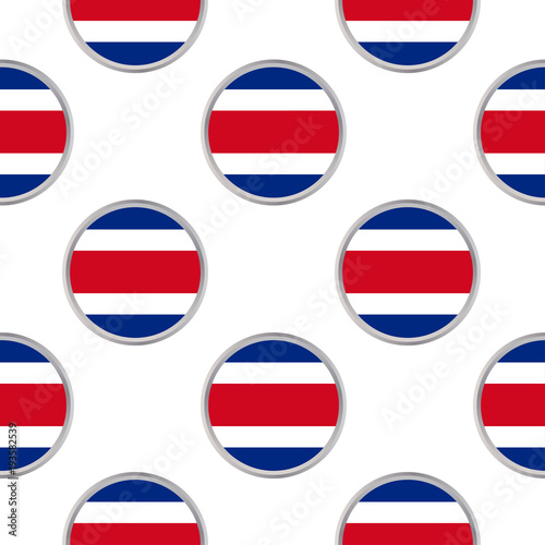 Seamless pattern from the circles with flag of Costa Rica.
