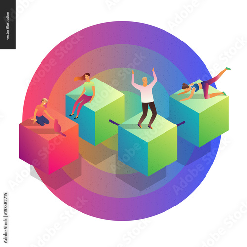 Network concept vector illustration - scheme showing users connection and interaction